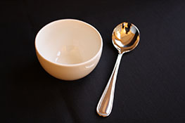 Soup cup and spoon